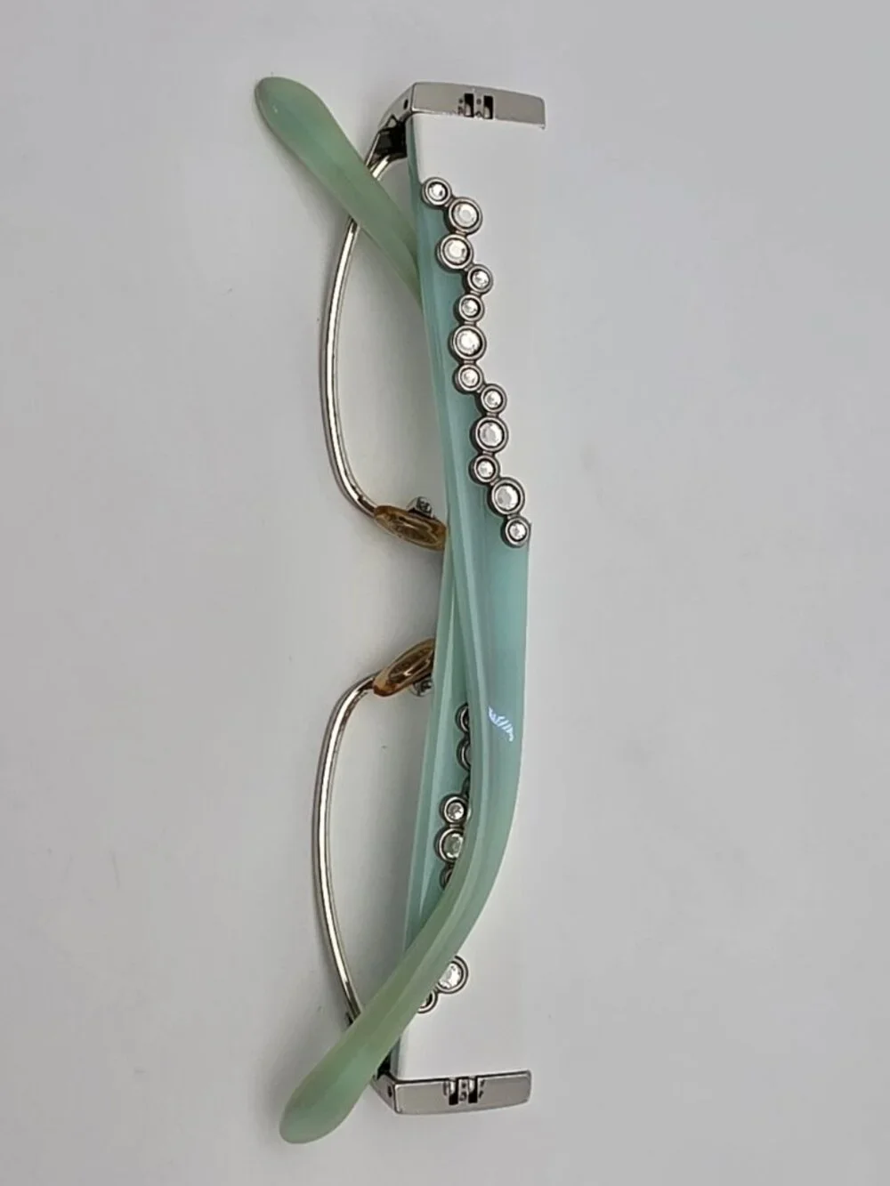 Tiffany & Co TF1020-B 6005 Silver Rhinestone Eyeglasses Frame w/ Case Italy 50mm
